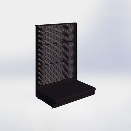 Kopstelling perforatie - H140 x B100 x D57 cm - 1 niveau - Zwart