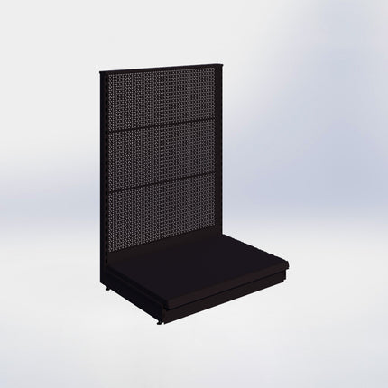 Kopstelling perforatie - H140 x B100 x D67 cm - 1 niveau - Zwart