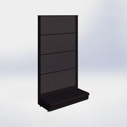 Kopstelling perforatie - H180 x B100 x D37 cm - 1 niveau - Zwart