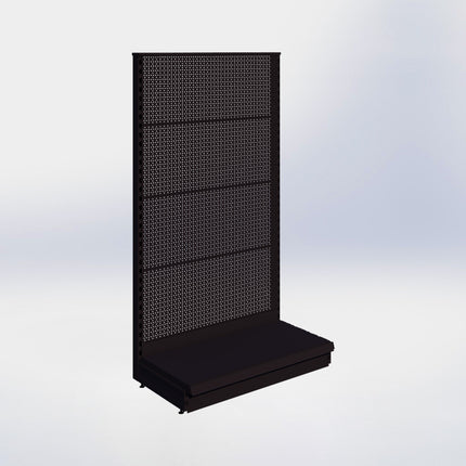 Kopstelling perforatie - H180 x B100 x D47 cm - 1 niveau - Zwart