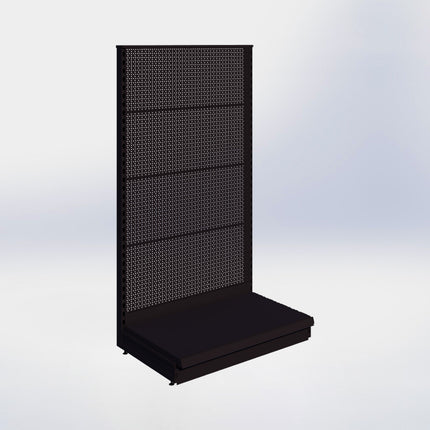 Kopstelling perforatie - H180 x B100 x D57 cm - 1 niveau - Zwart