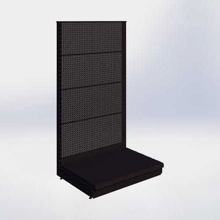 Kopstelling perforatie - H180 x B100 x D67 cm - 1 niveau - Zwart