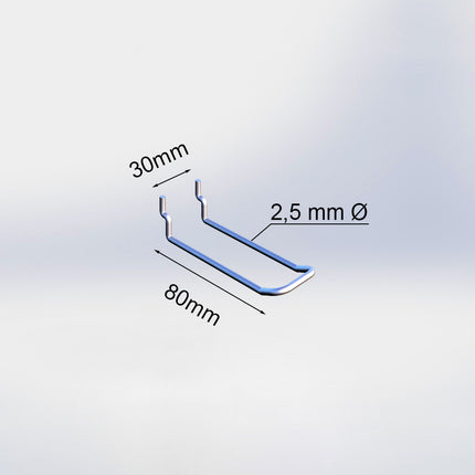 BLISTER HOOK DOUBLE 8CM 20030080A