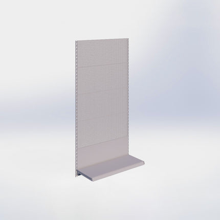 Wandrailstelling perforatie - H200 x B100 x D37 cm - 1 niveau - Grijs