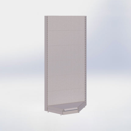 Hoekstelling perforatie - H250 x B140 x D57 cm - 1 niveau - Grijs