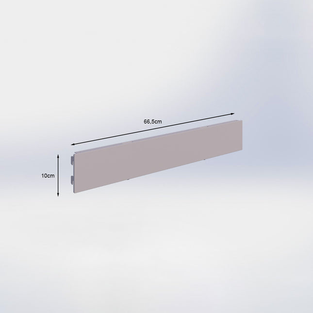 Winkelstelling achterwand glad Grijs (H x B) 10 cm x 66,5 cm