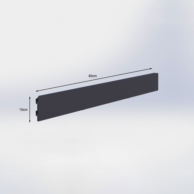 Winkelstelling achterwand glad Antraciet (H x B) 10 cm x 80 cm