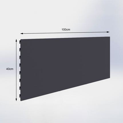 Winkelstelling achterwand glad Antraciet (H x B) 40 cm x 100 cm