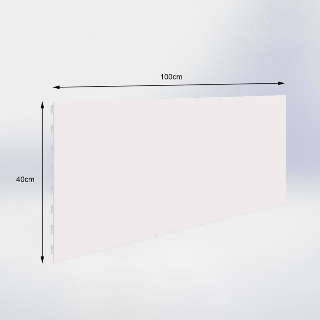 Winkelstelling achterwand glad Wit (H x B) 40 cm x 100 cm