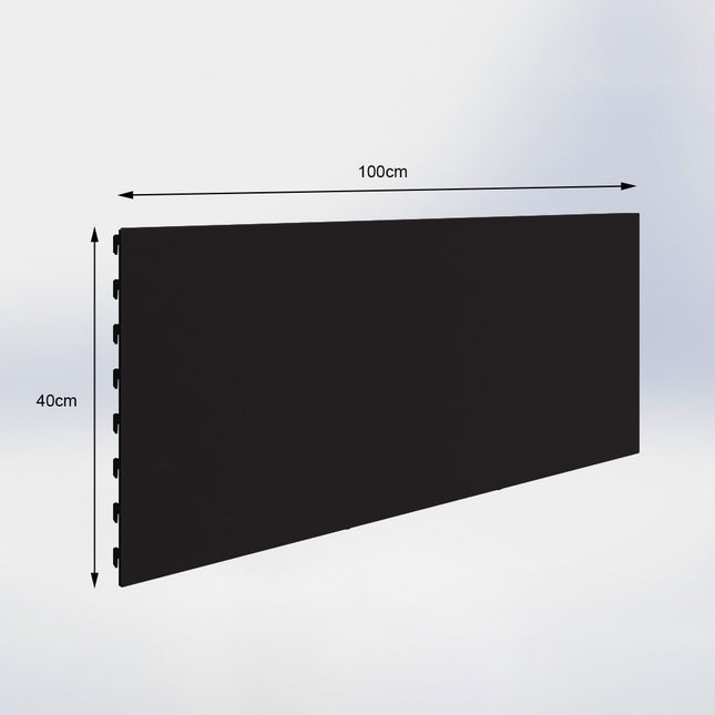 Winkelstelling achterwand glad Zwart (H x B) 40 cm x 100 cm