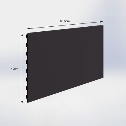 Winkelstelling achterwand glad Zwart (H x B) 40 cm x 66,5 cm