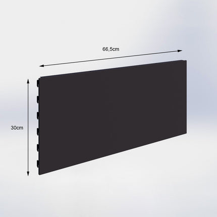 Winkelstelling achterwand glad Zwart (H x B) 30 cm x 66,5 cm