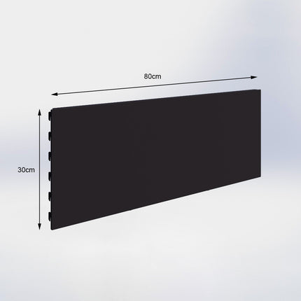 Winkelstelling achterwand glad Zwart (H x B) 30 cm x 80 cm