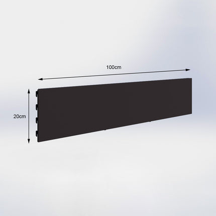 Winkelstelling achterwand glad Zwart (H x B) 20 cm x 100 cm