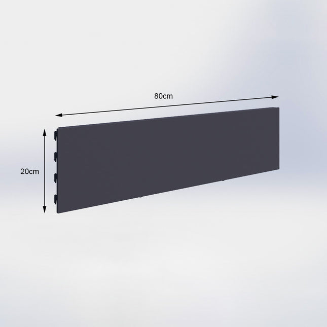 Winkelstelling achterwand glad Antraciet (H x B) 20 cm x 80 cm