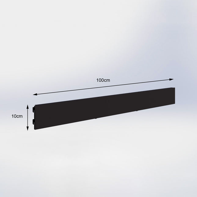 Winkelstelling achterwand glad Zwart (H x B) 10 cm x 100 cm