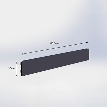 Winkelstelling achterwand glad Antraciet (H x B) 10 cm x 66,5 cm