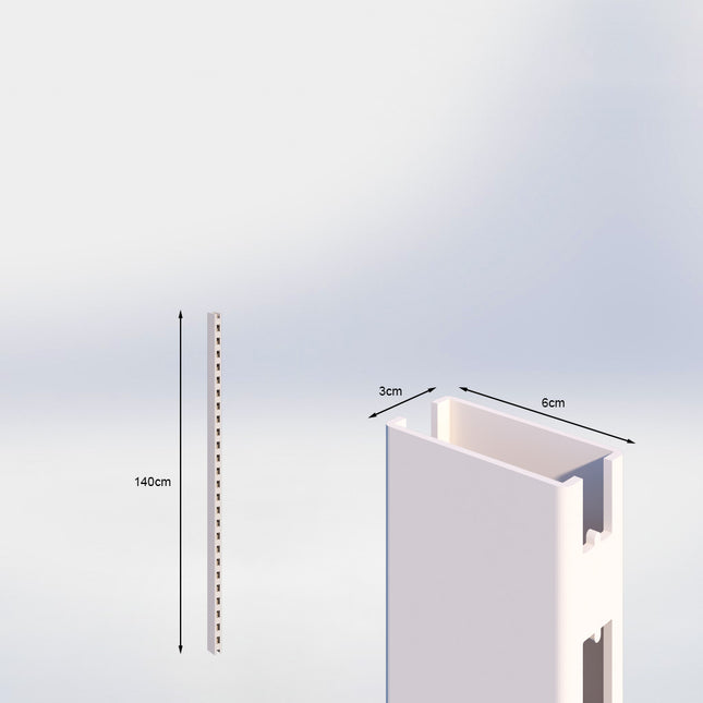 Staander Crème wit (H x B x D) 140 cm x 3 cm x 6 cm