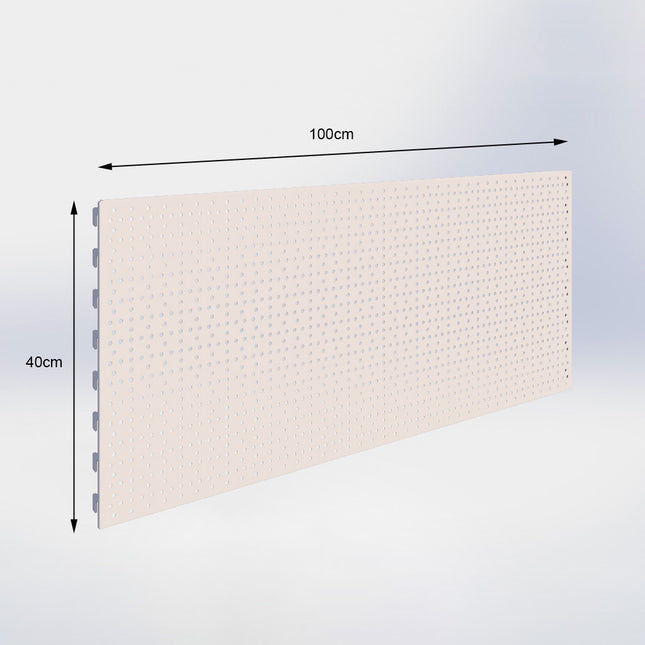 Winkelstelling achterwand perforatie Crème wit (H x B) 40 cm x 100 cm