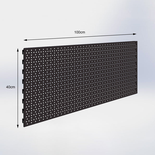 Winkelstelling achterwand perforatie Zwart (H x B) 40 cm x 100 cm