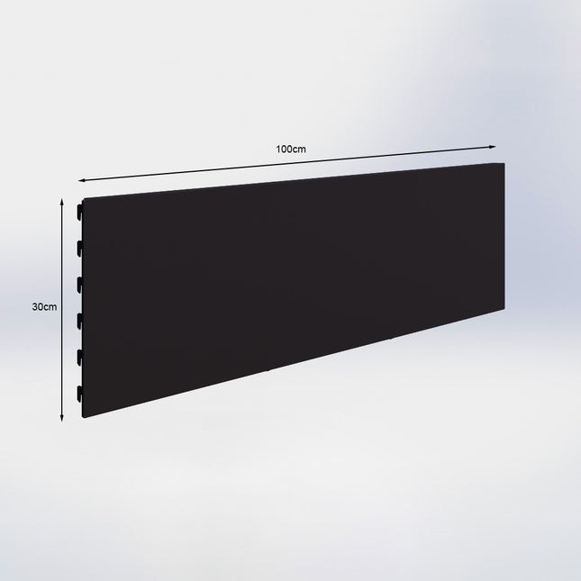 Winkelstelling achterwand glad Zwart (H x B) 30 cm x 100 cm