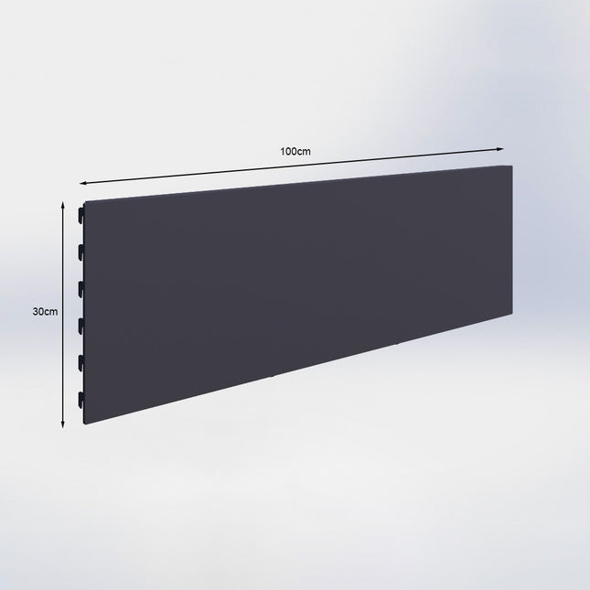 Winkelstelling achterwand glad Antraciet (H x B) 30 cm x 100 cm