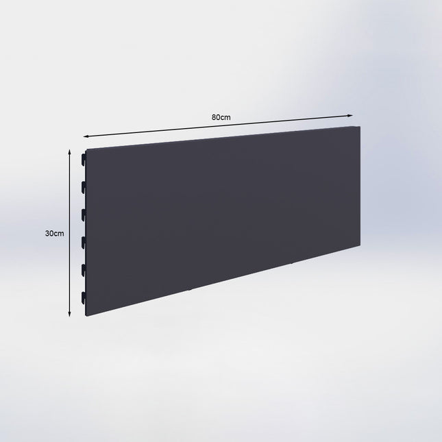 Winkelstelling achterwand glad Antraciet (H x B) 30 cm x 80 cm