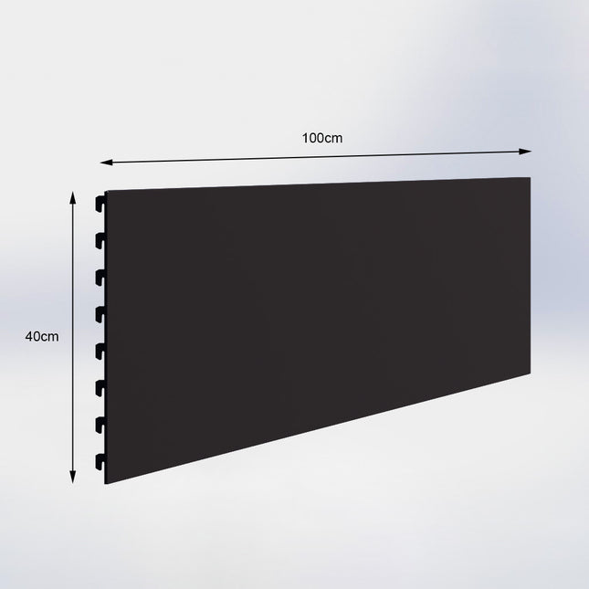 Hoekstelling achterwand glad Zwart (H x B) 40 cm x 100 cm