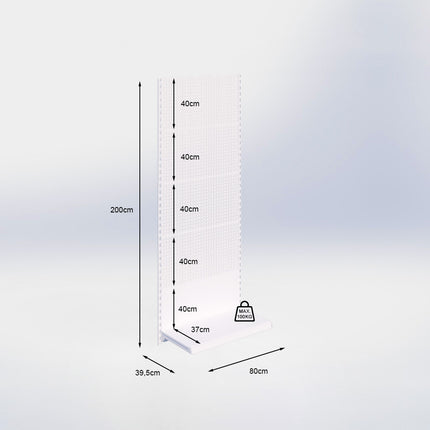 Wandrailstelling perforatie - H200 x B80 x D37 cm - 1 niveau - Antraciet