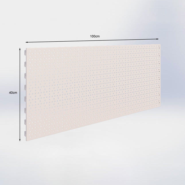 Winkelstelling achterwand perforatie Crème wit (H x B) 40 cm x 100 cm