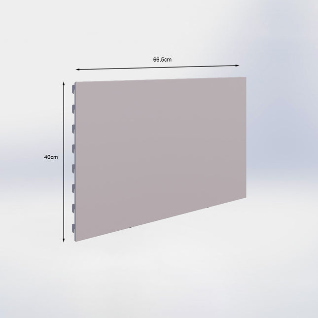 Winkelstelling achterwand glad Grijs (H x B) 40 cm x 66,5 cm