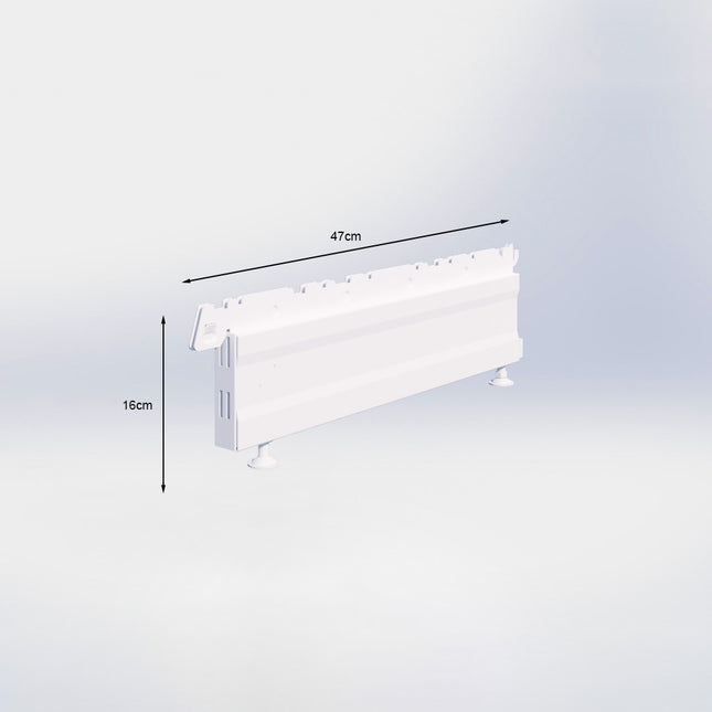 Winkelstelling voet Wit (H x D) 16 cm x 47 cm