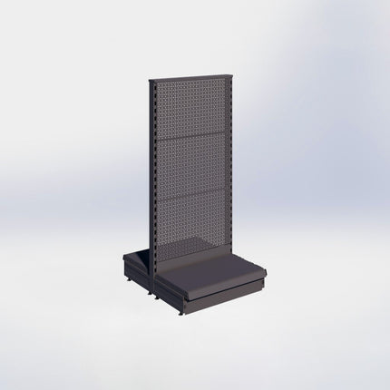 Middenstelling perforatie - H140 x B66,5 x D37 cm - 1 niveau - Antraciet