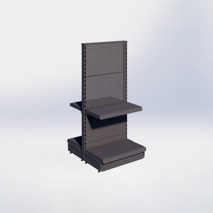 Middenstelling perforatie - H140 x B66,5 x D37 cm - 2 niveaus - Antraciet