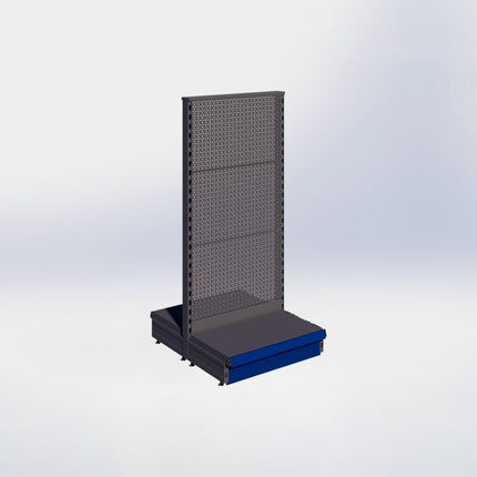 Middenstelling perforatie - H140 x B66,5 x D37 cm - 1 niveau - Antraciet