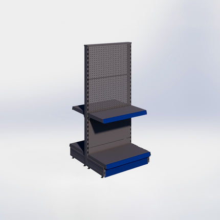 Middenstelling perforatie - H140 x B66,5 x D37 cm - 2 niveaus - Antraciet