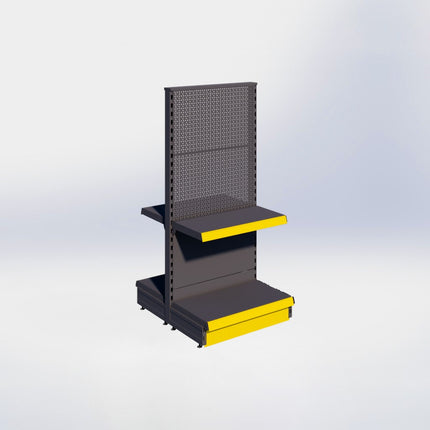 Middenstelling perforatie - H140 x B66,5 x D37 cm - 2 niveaus - Antraciet