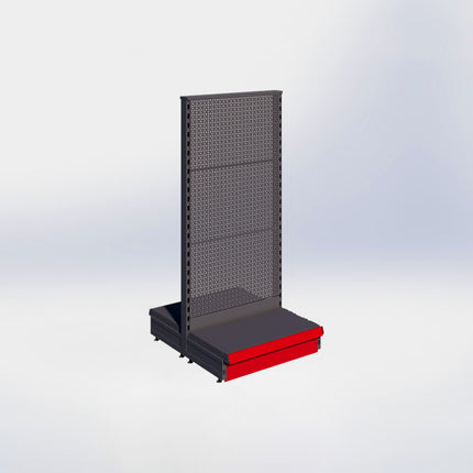 Middenstelling perforatie - H140 x B66,5 x D37 cm - 1 niveau - Antraciet