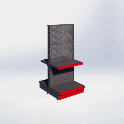 Middenstelling perforatie - H140 x B66,5 x D37 cm - 2 niveaus - Antraciet