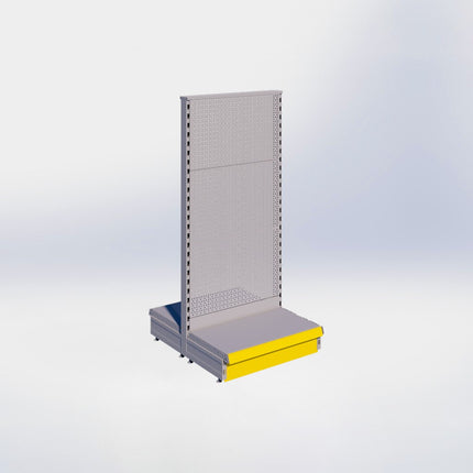 Middenstelling perforatie - H140 x B66,5 x D37 cm - 1 niveau - Grijs