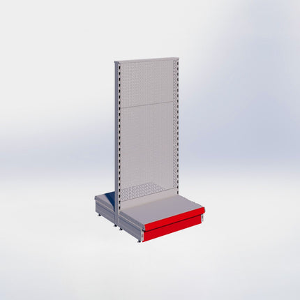 Middenstelling perforatie - H140 x B66,5 x D37 cm - 1 niveau - Grijs