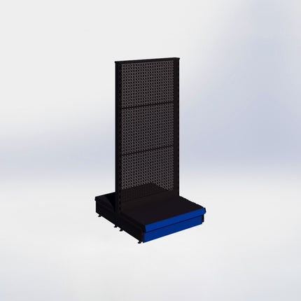 Middenstelling perforatie - H140 x B66,5 x D37 cm - 1 niveau - Zwart