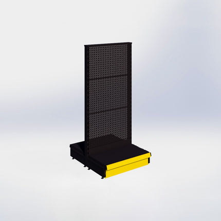 Middenstelling perforatie - H140 x B66,5 x D37 cm - 1 niveau - Zwart