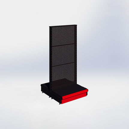 Middenstelling perforatie - H140 x B66,5 x D37 cm - 1 niveau - Zwart