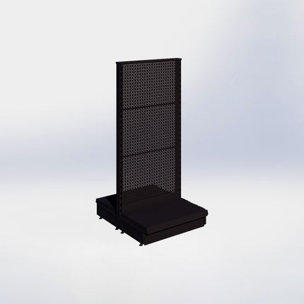 Middenstelling perforatie - H140 x B66,5 x D37 cm - 1 niveau - Zwart