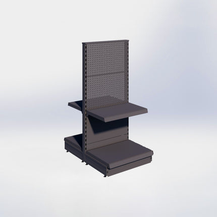 Middenstelling perforatie - H140 x B66,5 x D47 cm - 2 niveaus - Antraciet