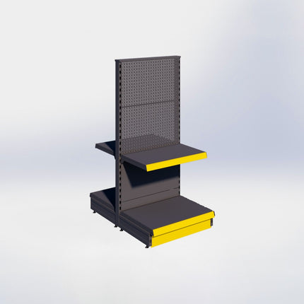 Middenstelling perforatie - H140 x B66,5 x D47 cm - 2 niveaus - Antraciet