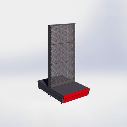 Middenstelling perforatie - H140 x B66,5 x D47 cm - 1 niveau - Antraciet