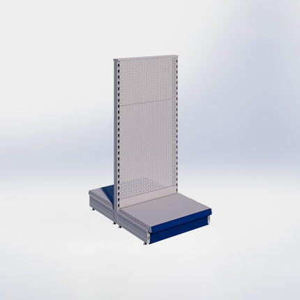 Middenstelling perforatie - H140 x B66,5 x D47 cm - 1 niveau - Grijs