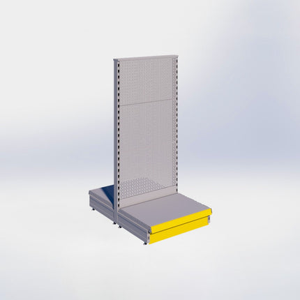 Middenstelling perforatie - H140 x B66,5 x D47 cm - 1 niveau - Grijs